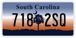 7182SQ license plate in South Carolina
