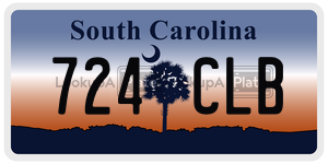 724CLB  license plate in SC