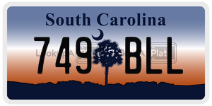 749BLL license plate in South Carolina