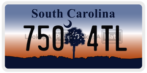 7504TL  license plate in SC