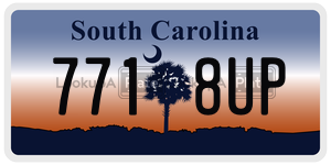 7718UP  license plate in SC