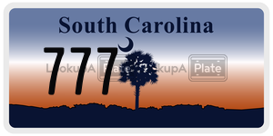 777 license plate in South Carolina