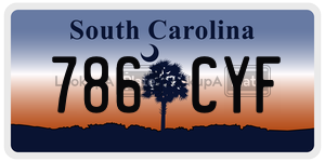 786CYF  license plate in SC