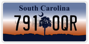 7910QR license plate in South Carolina