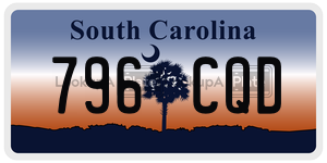 796CQD  license plate in SC