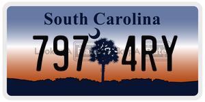 7974RY  license plate in SC