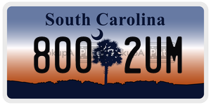 8002UM  license plate in SC