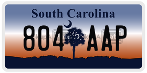 804AAP  license plate in SC
