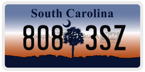 8083SZ  license plate in SC