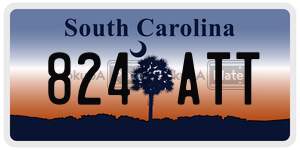 824ATT  license plate in SC