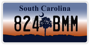 824BMM  license plate in SC