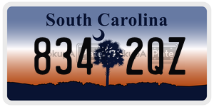 8342QZ license plate in South Carolina