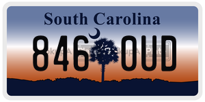 8460UD  license plate in SC