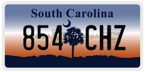 854CHZ  license plate in SC