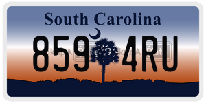 8594RU  license plate in SC