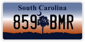 859BMR license plate in South Carolina