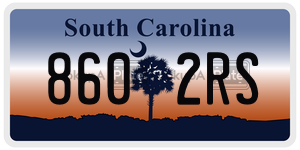 8602RS license plate in South Carolina