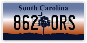 8620RS license plate in South Carolina