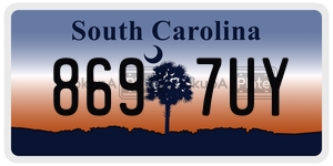 8697UY  license plate in SC
