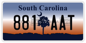 881AAT  license plate in SC