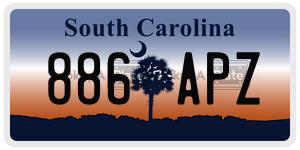 886APZ license plate in South Carolina
