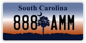 888AMM license plate in South Carolina