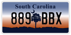 889BBX  license plate in SC