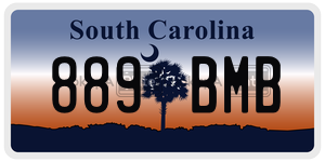 889BMB  license plate in SC
