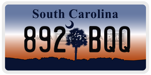 892BQQ  license plate in SC