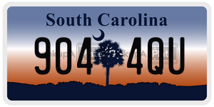 9044QU  license plate in SC