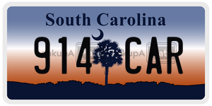 914CAR  license plate in SC