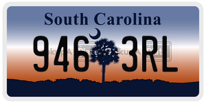 9463RL license plate in South Carolina