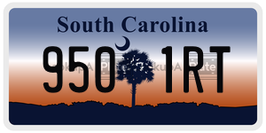 9501RT  license plate in SC