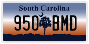950BMD license plate in South Carolina