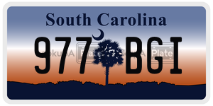 977BGI  license plate in SC