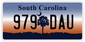 979DAU  license plate in SC