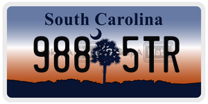 9885TR  license plate in SC