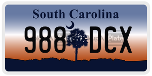 988DCX  license plate in SC