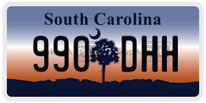 990DHH  license plate in SC