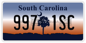9971SC license plate in South Carolina