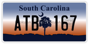 ATB167 license plate in South Carolina