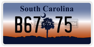 B6775 license plate in South Carolina