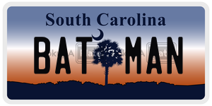 BATMAN license plate in South Carolina