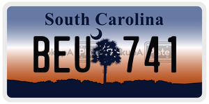 BEU741  license plate in SC
