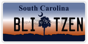 BLITZEN  license plate in SC