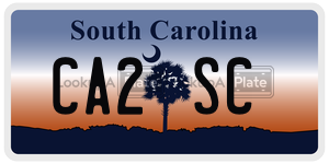 CA2SC license plate in South Carolina