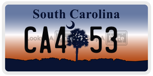 CA453 license plate in South Carolina