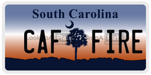 CAFFIRE  license plate in SC
