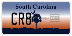 CR8  license plate in SC