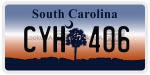 CYH406 license plate in South Carolina